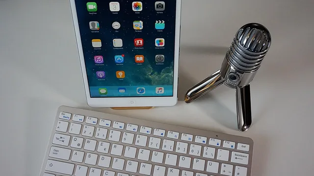 microphone, keyboard, tablet, podcast, condenser microphone, home office, podcast, podcast, podcast, podcast, podcast. How to brief UK Twitch streamers for sponsored segments